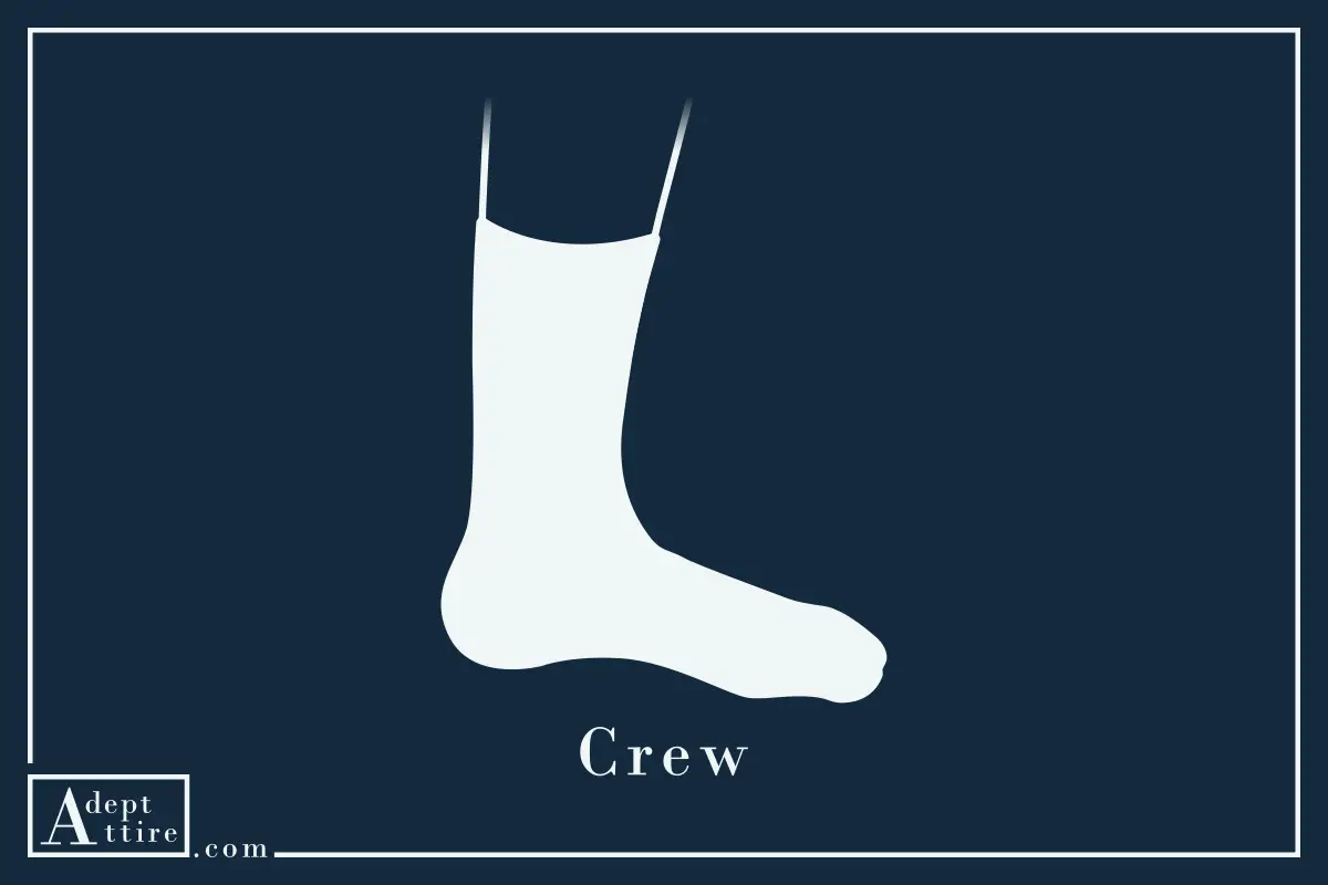Schematic Showing How Tall Crew Socks Are